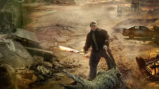 Netflix韩国科幻动作《荒原猎人》马东锡一刀砍断鳄鱼！